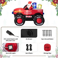 Glitzhome® 7ft. LED Lighted Santa Claus Pickup Truck Inflatable Décor