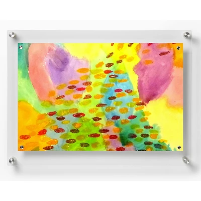Wexel Art Single Panel Clear Acrylic Floating Wall Frame & Magnets with Silver Hardware
