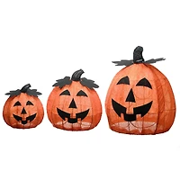 15" Orange LED Jack-O-Lantern Trio