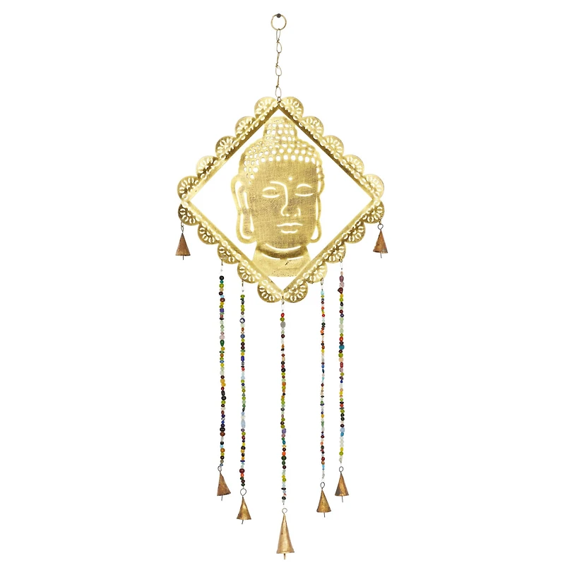 30" Gold Metal Buddha Eclectic Windchime