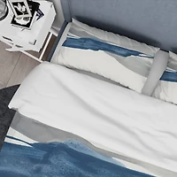 Designart 'Gouache Sapphire on Gray II' Geometric Bedding Set