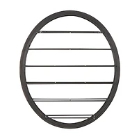 Black Metal  Oval 13 Bottle Wall Wine Rack with Beaded Frame