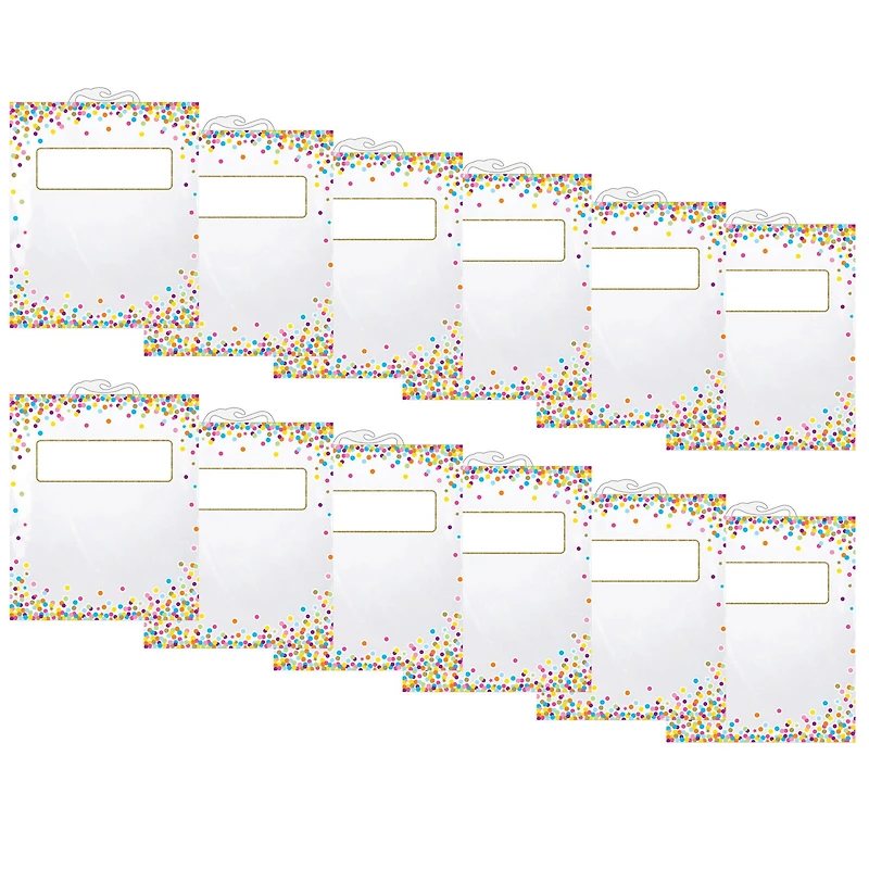 Ashley Production Hanging Confetti Pattern Storage/Book Bag, 2 Packs of 6 