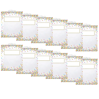 Ashley Production Hanging Confetti Pattern Storage/Book Bag, 2 Packs of 6 