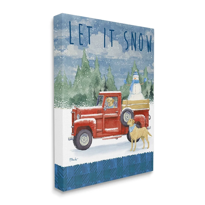 Stupell Industries Let It Snow Winter Dogs Canvas Wall Art