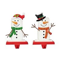 Glitzhome® 7.5" Christmas Snowman Stocking Holder Set