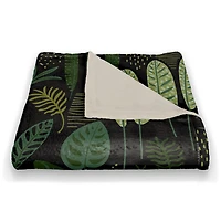 Fun Leaves On Black 50" x 60" Coral Fleece Blanket