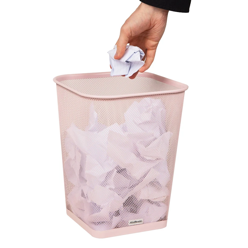 Mind Reader 2 Piece Square Metal Mesh Waste Basket Set