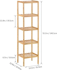 Bamboo 5-Tier Multifunctional Storage Rack