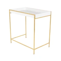 Set of 2 Gold Metal Contemporary Console Table, 22", 20"