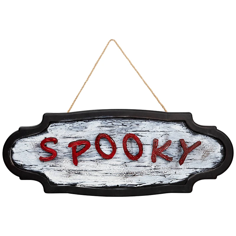20.5" Red & Gray Animated Spooky Halloween Sign