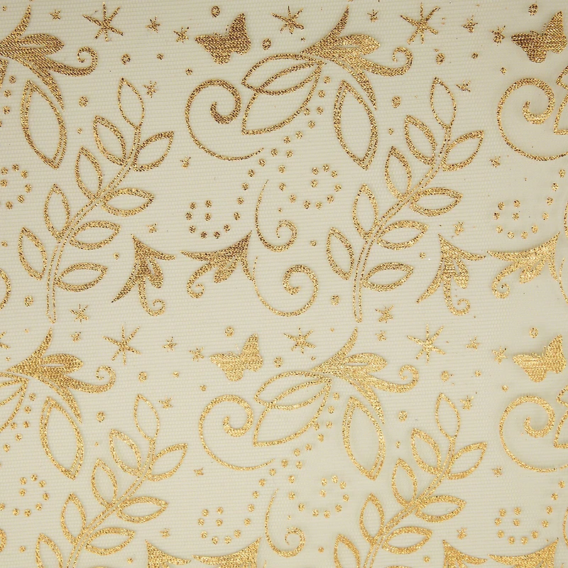 Wyla Yellow Butterfly Mesh Polyester Fabric