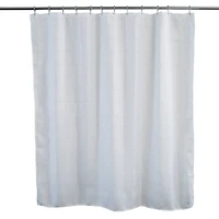 Elle Décor White Jacquard Solid Weave Shower Curtain