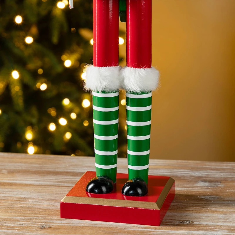 Glitzhome® 23.5"H Wooden Christmas Elf Dog Nutcracker