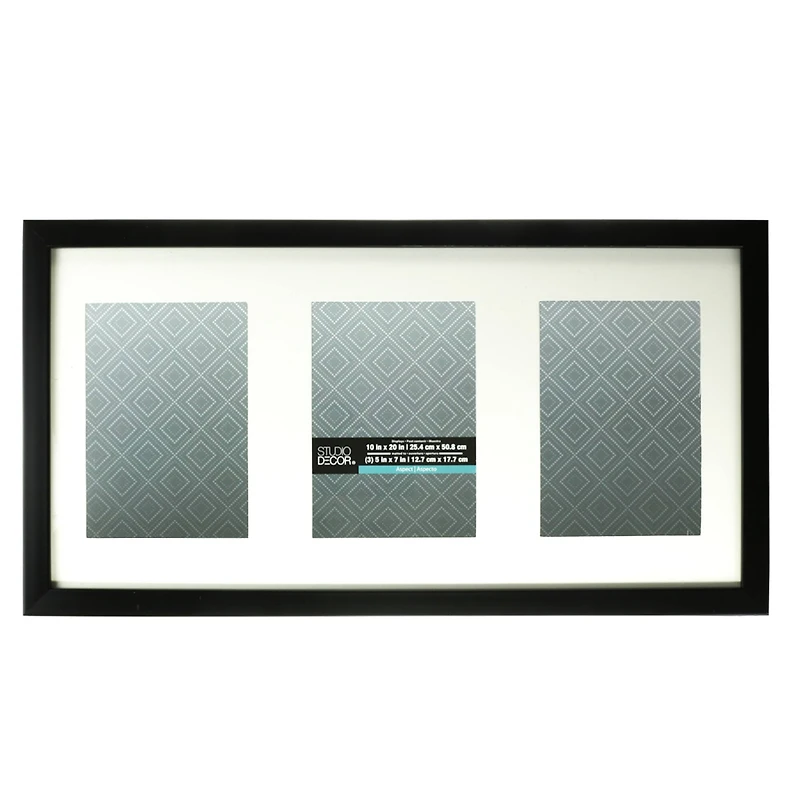 12 Pack: Black 3-Opening 5" x 7" Collage Frame with Mat, Aspect by Studio Décor®