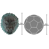 Design Toscano Bronze Florentine Lion Head Fountain Wall Sculpture