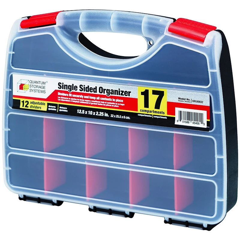 Quantum Storage Systems® 12.5" x 10" Black & Red Single-Sided Organizer