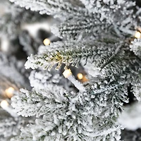 7.5ft. Pre-Lit Real Touch™ Flocked Grand Teton Pine Artificial Christmas Tree, Warm White LED Lights