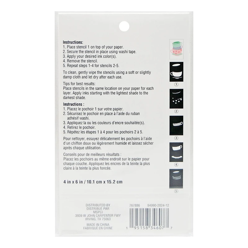 Stacked Tea Cups Layering Stencils by Recollections™