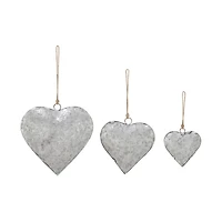 Gray Metal Hearts Rustic Windchime Set