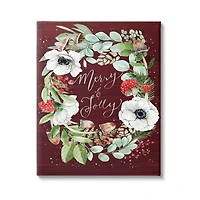 Stupell Industries Merry & Jolly Seasonal Mushroom Wreath Canvas Wall Art