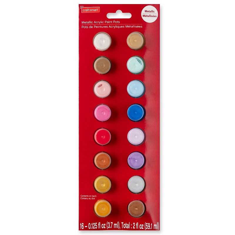 Metallic Acrylic Paint Pot Set by Craft Smart®