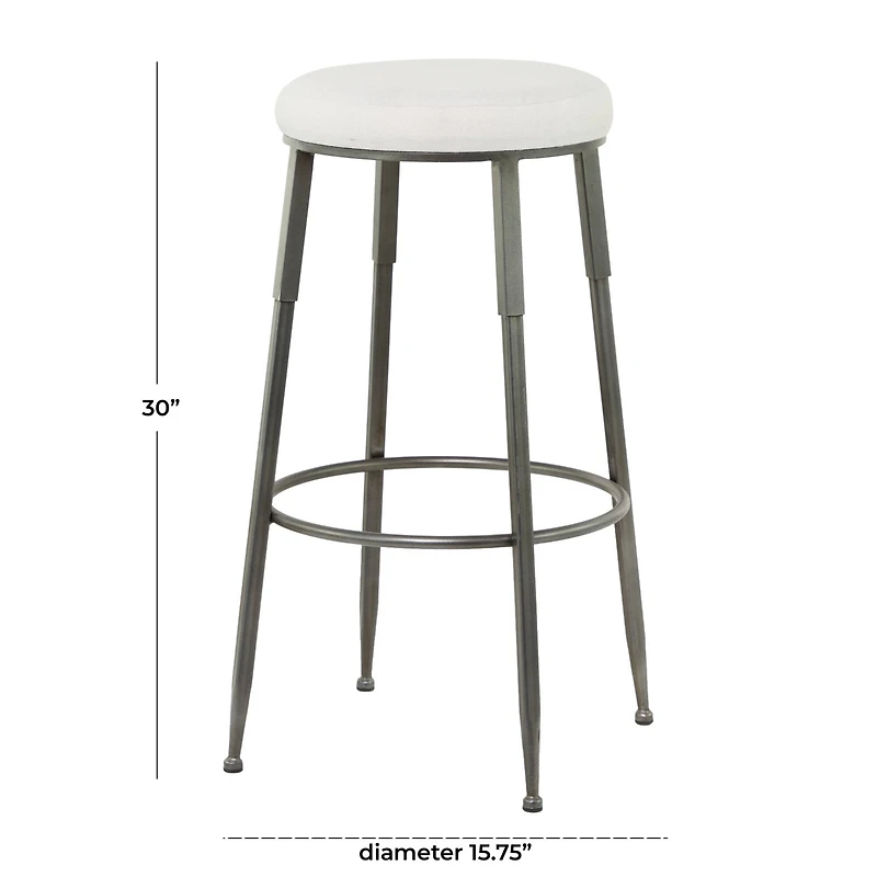30" Gray Metal Industrial Counter Stool