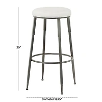 30" Gray Metal Industrial Counter Stool