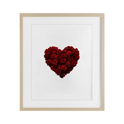 Stupell Industries Heart of Roses Bouquet Framed Print Under Glass Wall Art