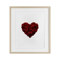 Stupell Industries Heart of Roses Bouquet Framed Print Under Glass Wall Art