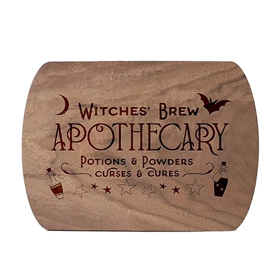 Witches Brew Apothecary 8" x 11" Walnut Oval Cutting Board