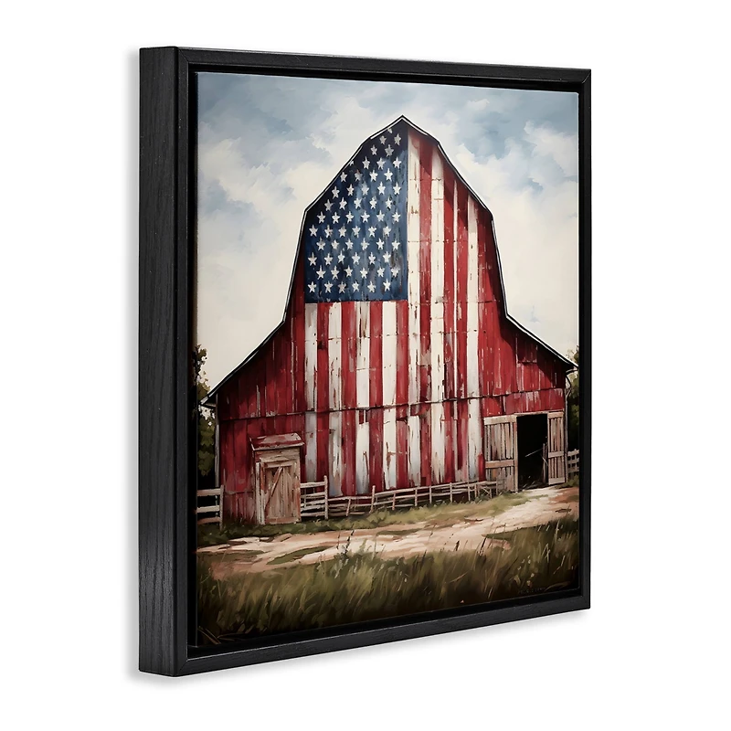 Stupell Industries Americana Barn View Floater Framed Art