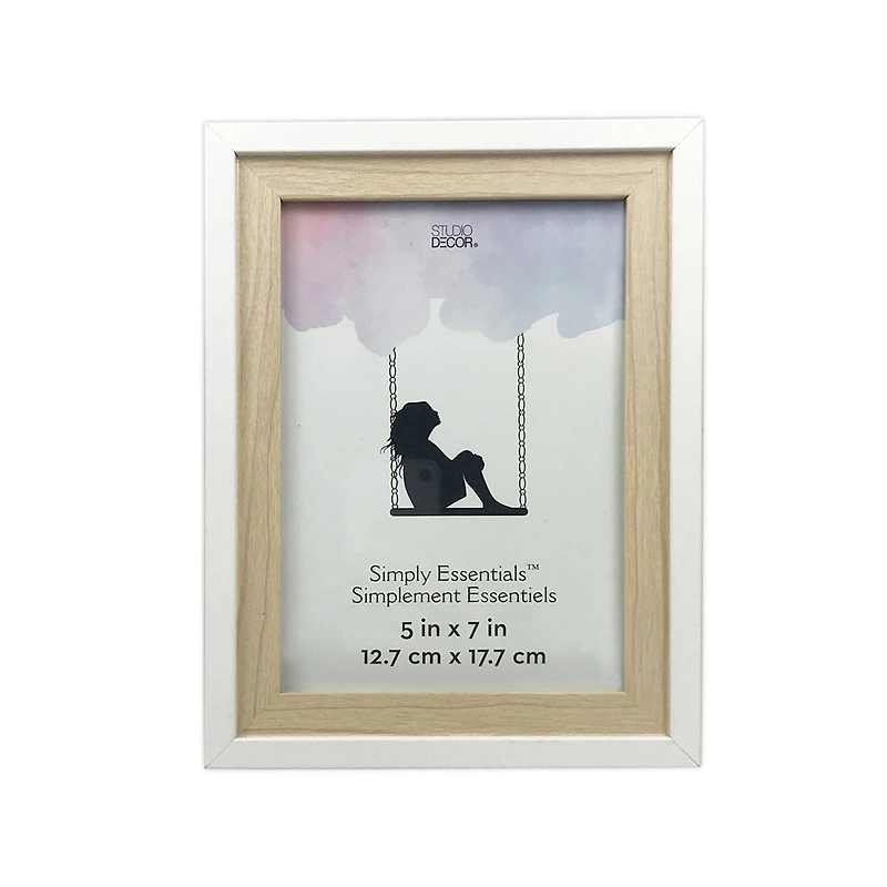Simply Essentials™ 5' x 7" White & Natural Two-Tone Frame by Studio Décor®