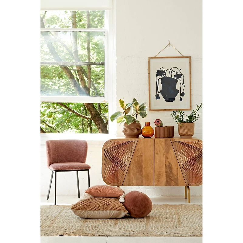 Hello Honey® Brown Boho Cotton Tufted Rug With Arched Geometric Pattern & Fringe, 84" x 60"