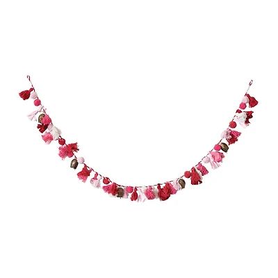 Hello Honey® 6ft. Multicolor Handmade Recycled Cotton Tassel & Bell Garland