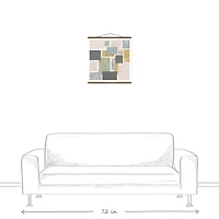 Muted Abstract Squares 20" x 20" Teak Hanging Canvas