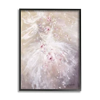 Stupell Industries Abstract Prairie White Dress Dancing Pink Roses Framed Wall Art