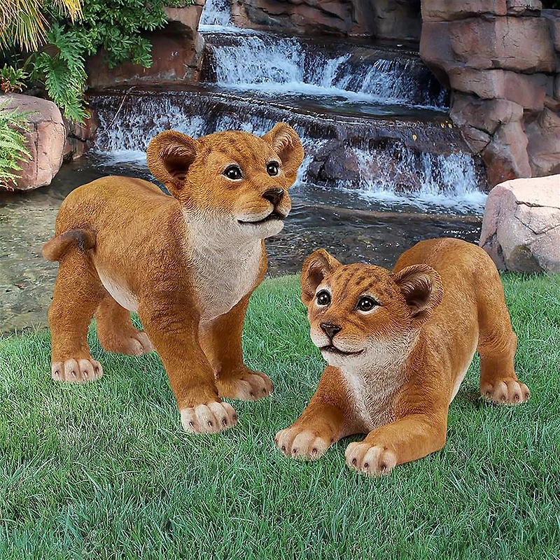 Design Toscano Lion Cubs of the Sahara Animal Statue Set