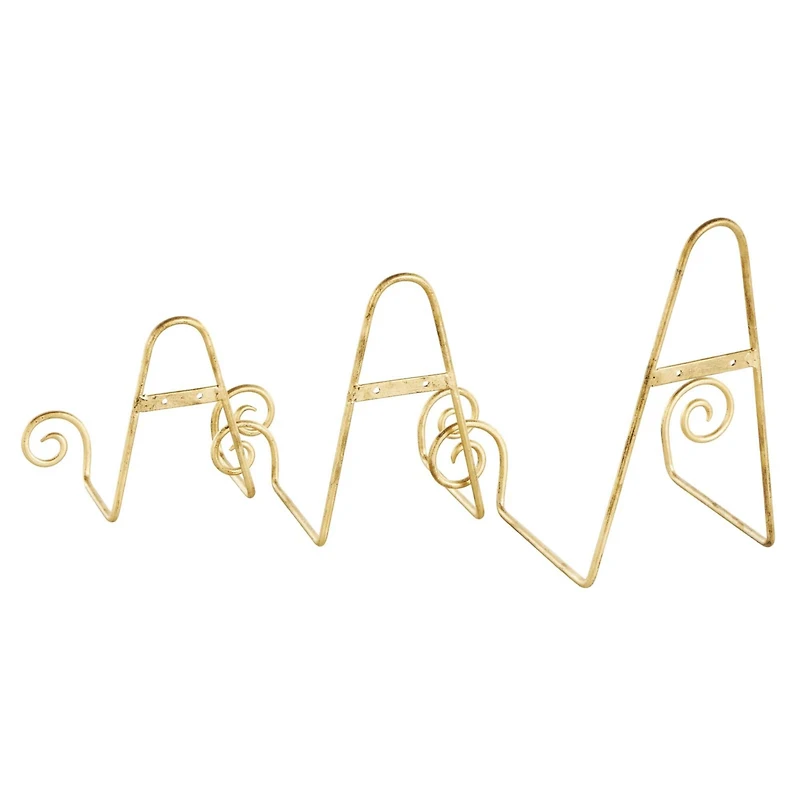 Gold Metal Scroll Hanging Wall Rack Display Easel Set