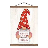 Kissing Gnome 12" x 16" Teak Hanging Canvas