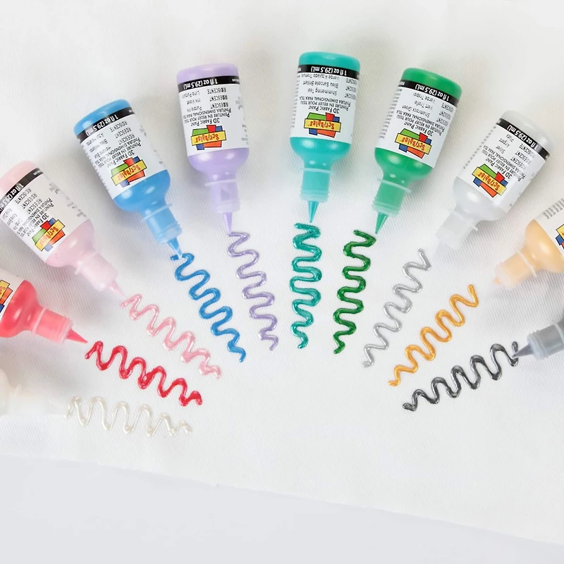 Scribbles® Glitter & Iridescent 3D Fabric Paint Set