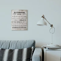 Stupell Industries Bathroom Rules Canvas Wall Art