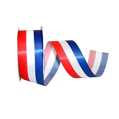 The Ribbon Roll 1.375" x 25yd. Patriotic Tri-Stripe Supreme Ribbon