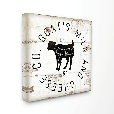 Stupell Industries Goat Milk and Cheese Co Vintage Sign Canvas Wall Art