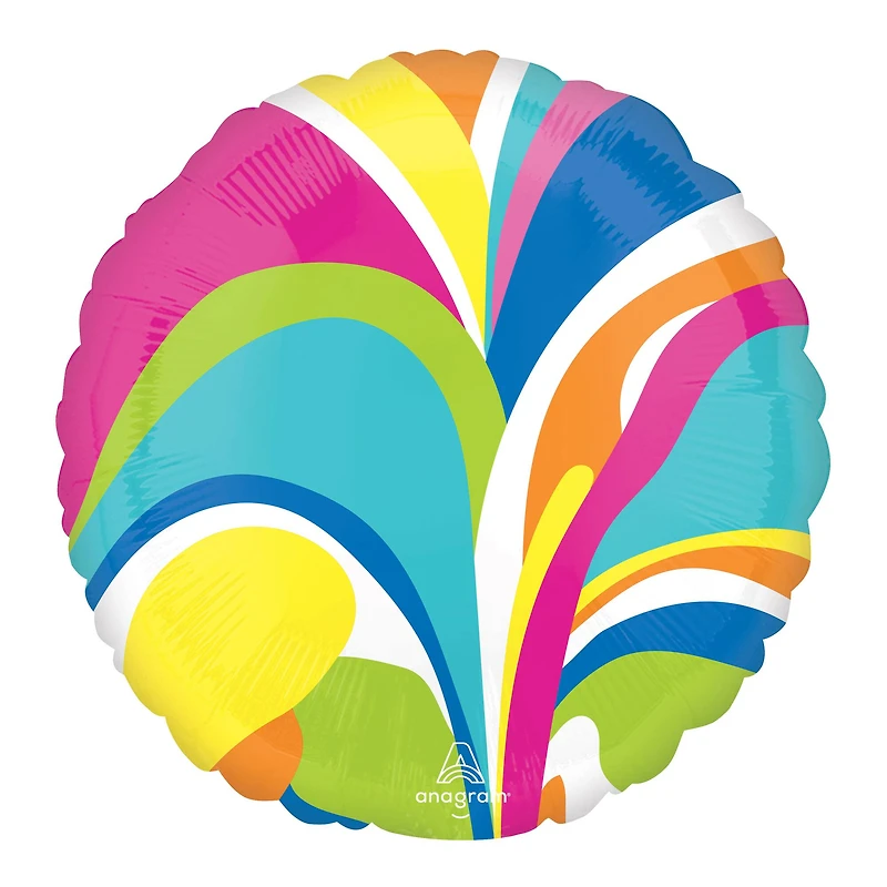 17" Vibrant Marble Foil Balloon