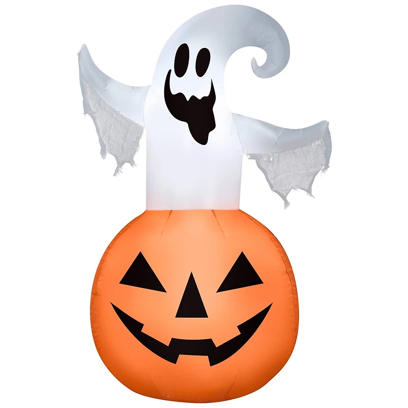 4.5ft. Airblown® Halloween Inflatable Jack-O'-Lantern with Ghost