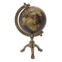 12" Brown Aluminum Rustic Globe