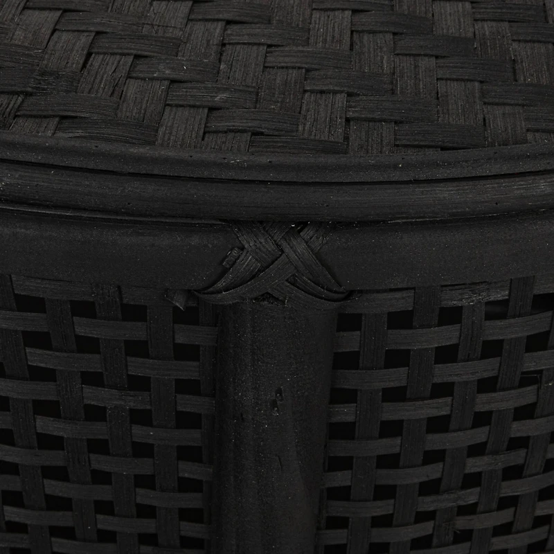 Hello Honey® Round Bamboo & Rattan Accent Table
