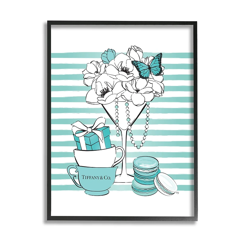 Stupell Industries Glass of Glam Fashion Black Framed Wall Art