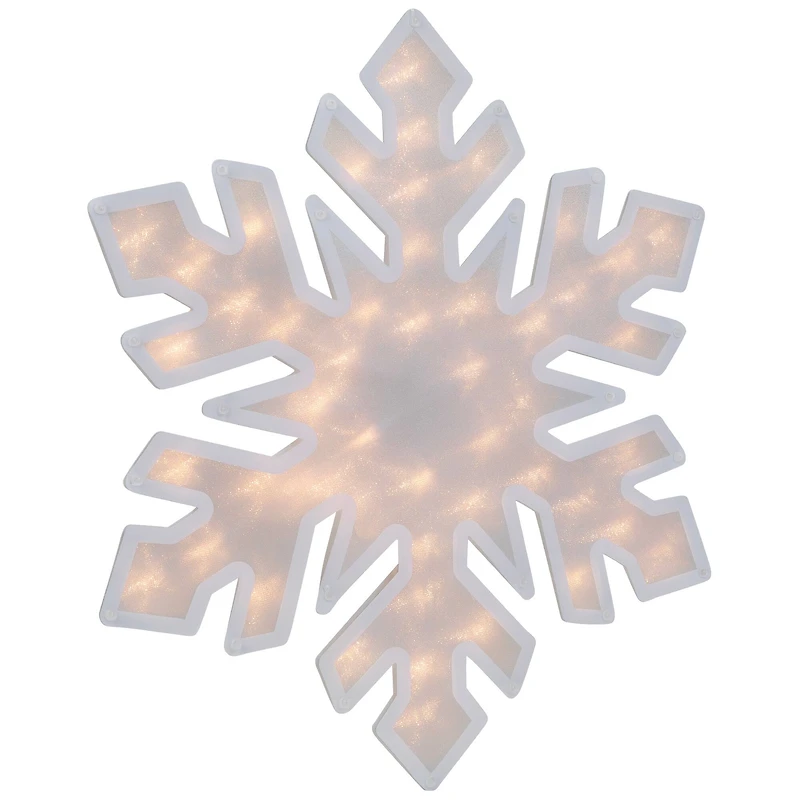 20" Lighted Snowflake Christmas Window Silhouette Décor